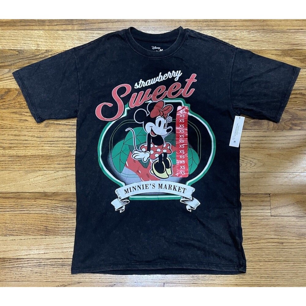 Retro Minnie Mouse Women’s XS Strawberry Sweet Graphic T-Shirt Disney